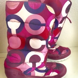 COACH  Multicolored Winter Satin/Puffy Boots